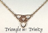 Pierced Triangle with Trinity Knot on chain