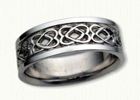 14KW Twin Hearts Celtic Wedding Bands