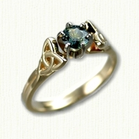 14Kt yellow gold Vanessa Engagement Ring with round green sapphire