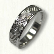 14kt white gold Celtic Wave and Arches Knot Wedding Band