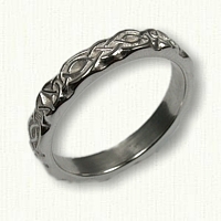 14kt White Gold Celtic Wicklow Knot Band -Sculpted