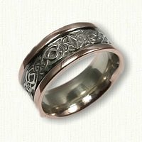 14kt Two Tone Celtic Wicklow Knot Wedding Band 